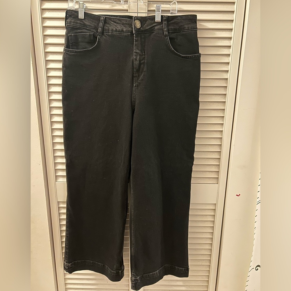 Anthropologie Pilcro Black Colette Wide Leg Jeans - 31